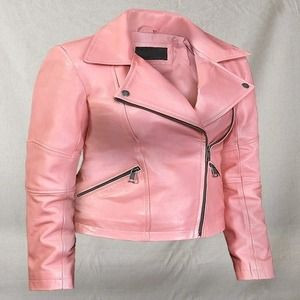 Pink Female Leather Jacket
